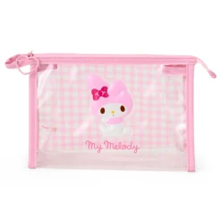 Japan Original My Melody Clear Gingham Zipper Pouch