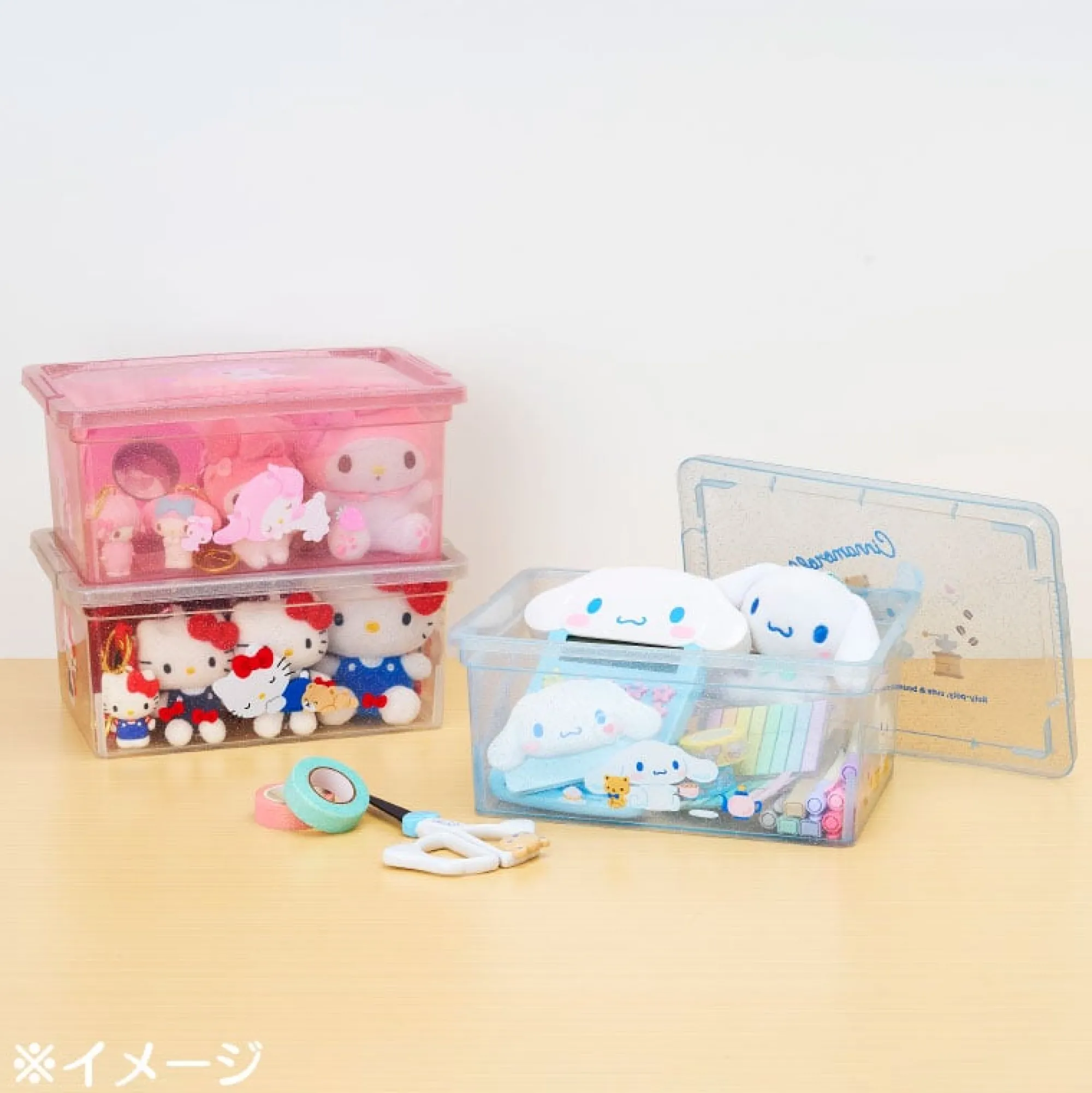 Japan Original My Melody Clear Glitter Storage Bin (S)
