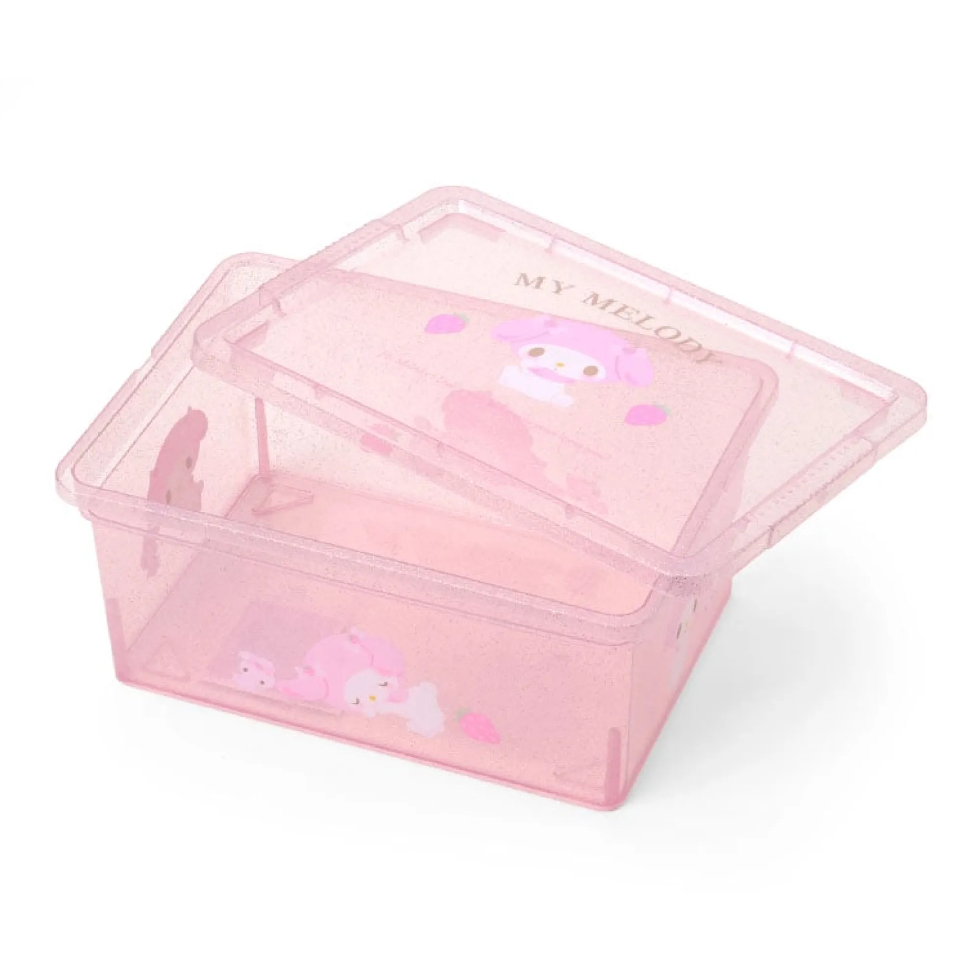 Japan Original My Melody Clear Glitter Storage Bin (S)