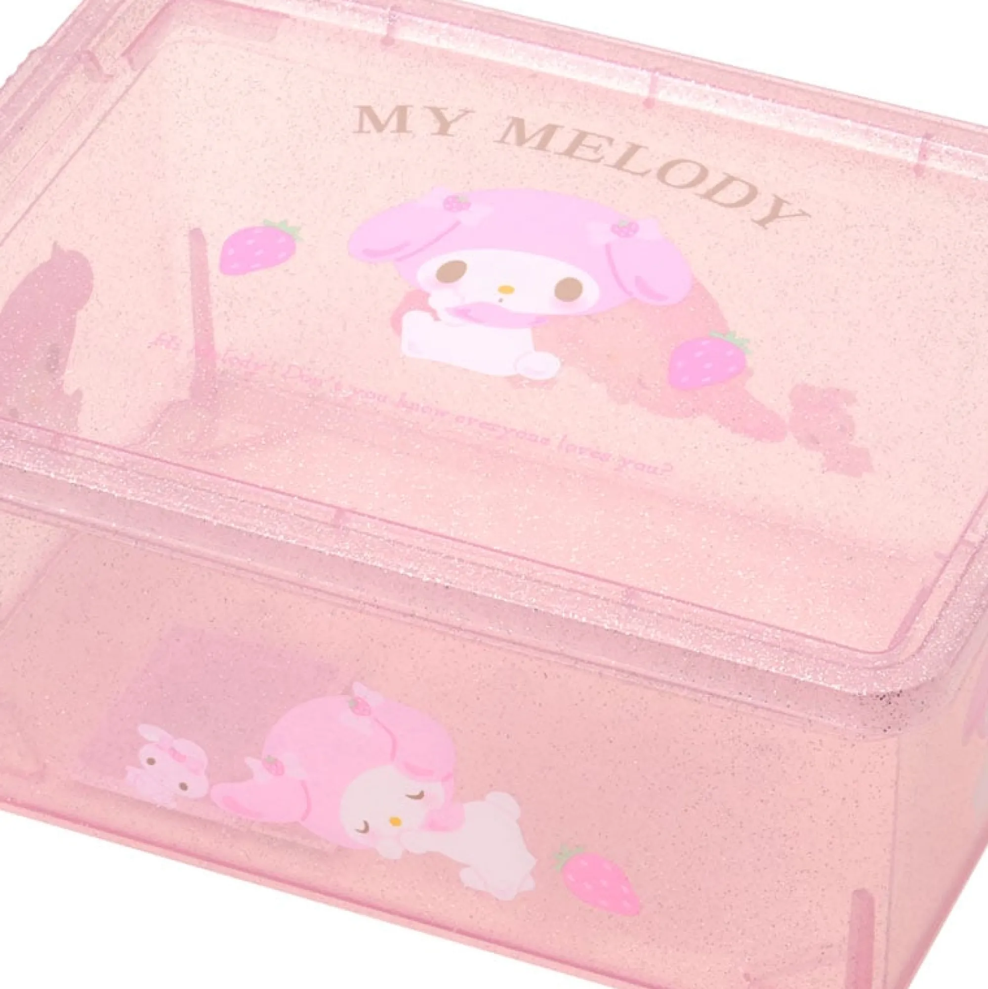 Japan Original My Melody Clear Glitter Storage Bin (S)
