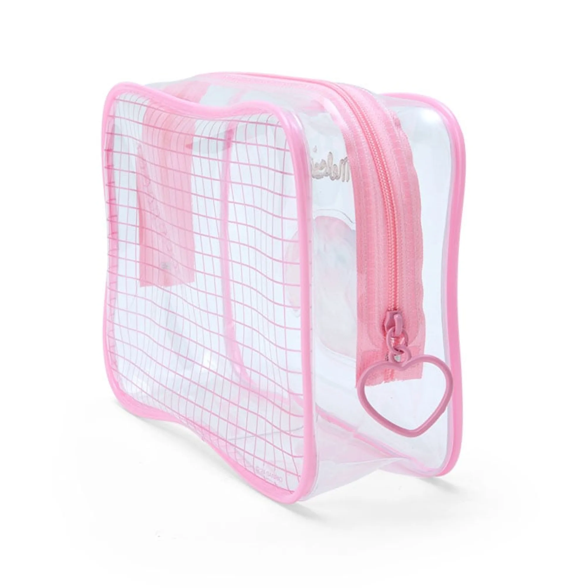 Japan Original My Melody Clear Grid Zipper Pouch