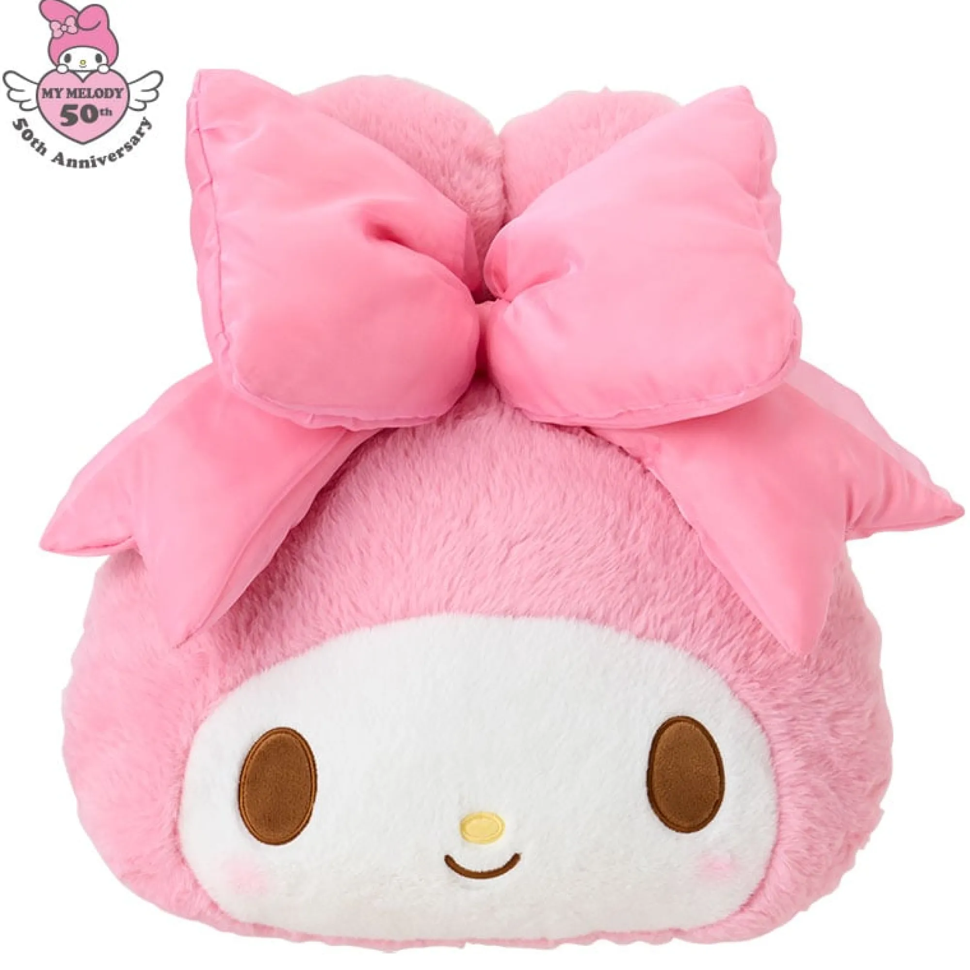 Japan Original My Melody Face Plush (50th Anniv. Ribbon Series)