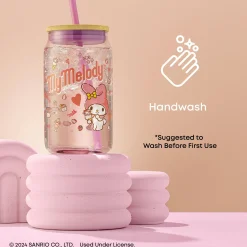 JoyJolt My Melody Favorite Flavor Lidded Glass Tumbler