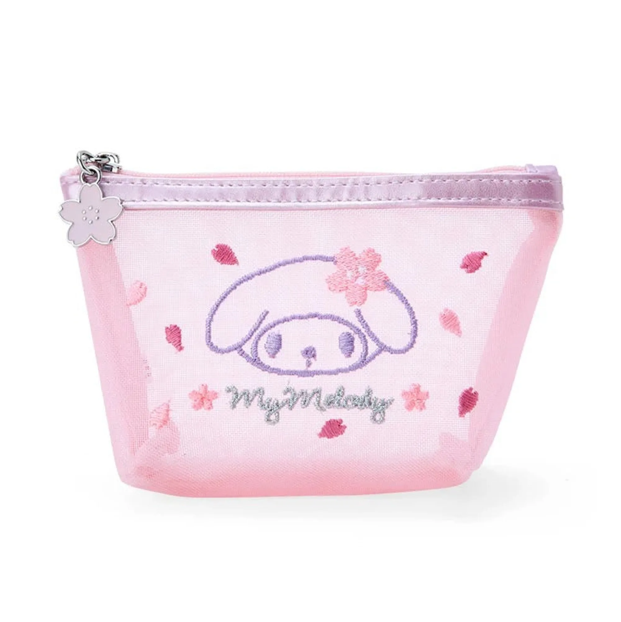 Japan Original My Melody Mesh Zipper Pouch (Pink Sakura Series)