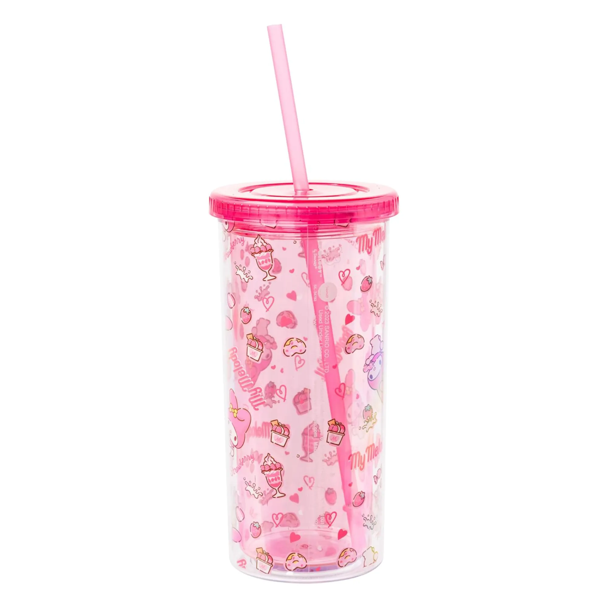 Silver Buffalo My Melody 20oz Strawberry Travel Tumbler