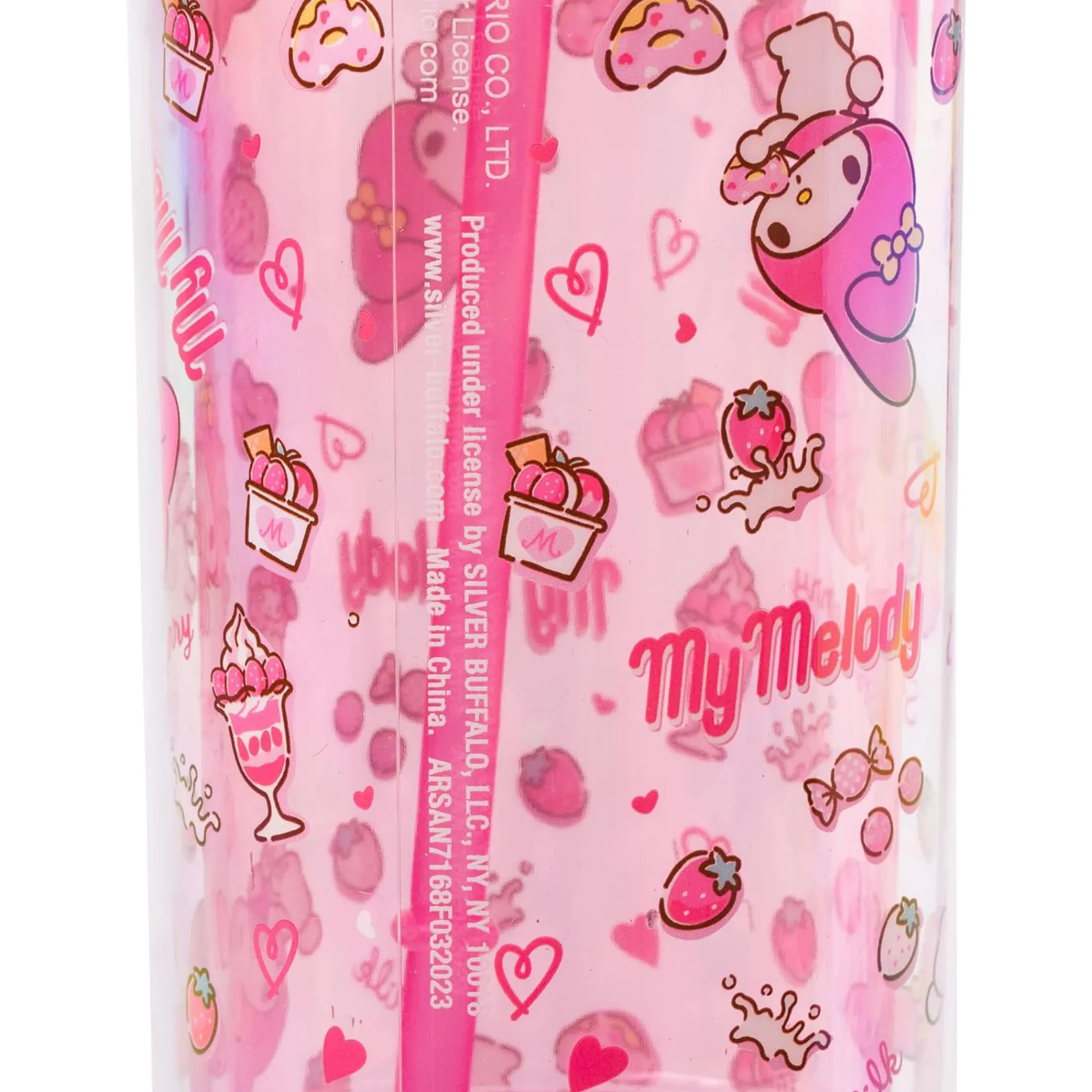 Silver Buffalo My Melody 20oz Strawberry Travel Tumbler