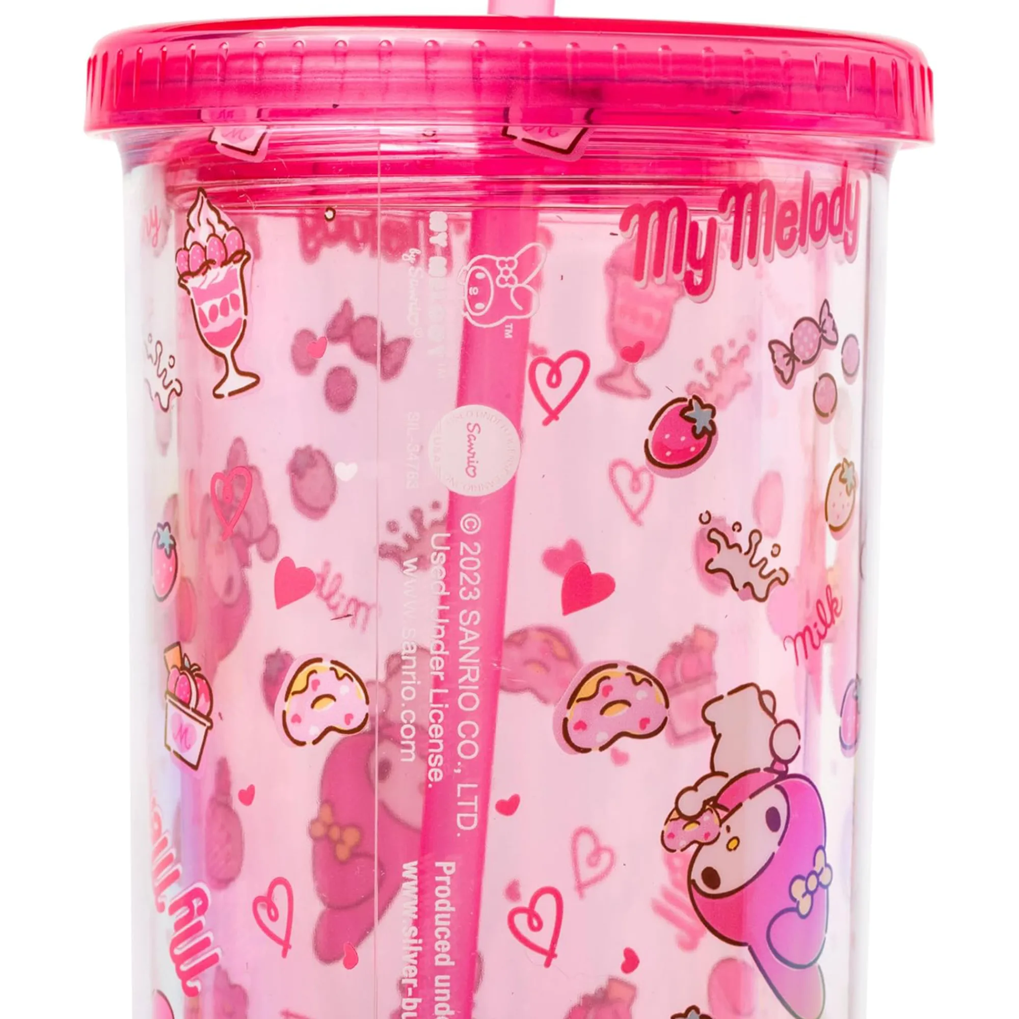 Silver Buffalo My Melody 20oz Strawberry Travel Tumbler