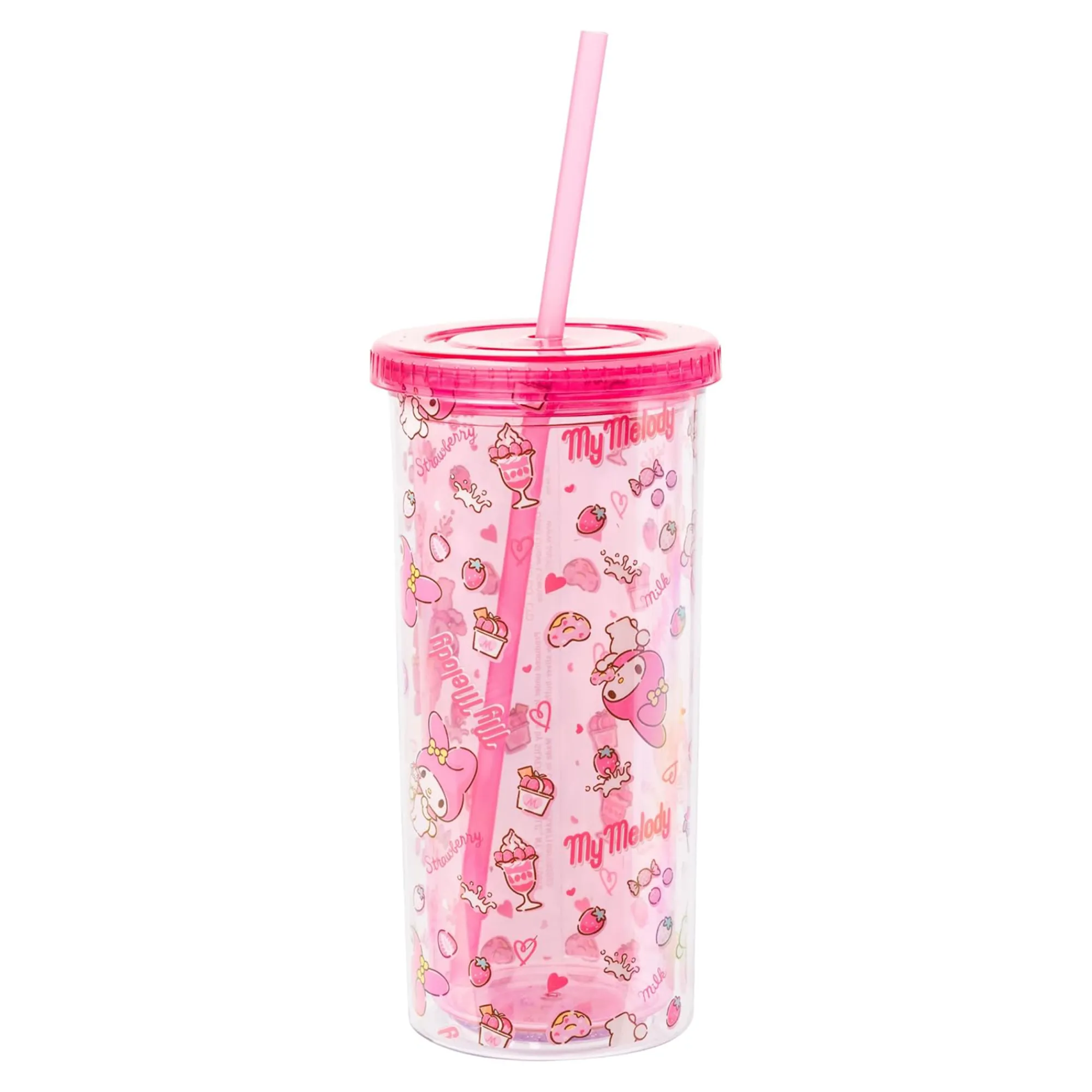 Silver Buffalo My Melody 20oz Strawberry Travel Tumbler