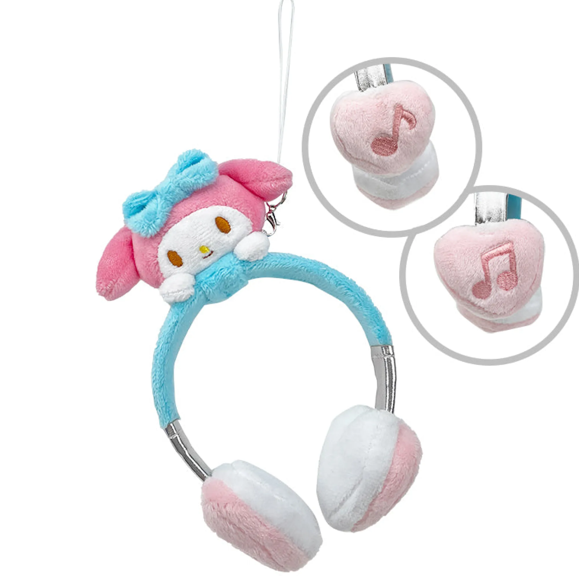 Global Original My Melody Plush Headphones Bag Charm