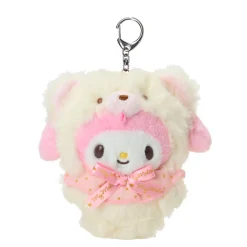 Japan Original My Melody Plush Keychain Mascot (Fluffy Teddy Bear Series)