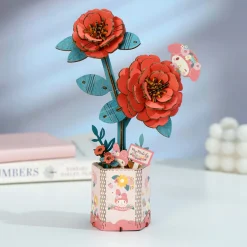 HANDS CRAFT My Melody Red Camellia 3D Wooden Puzzle