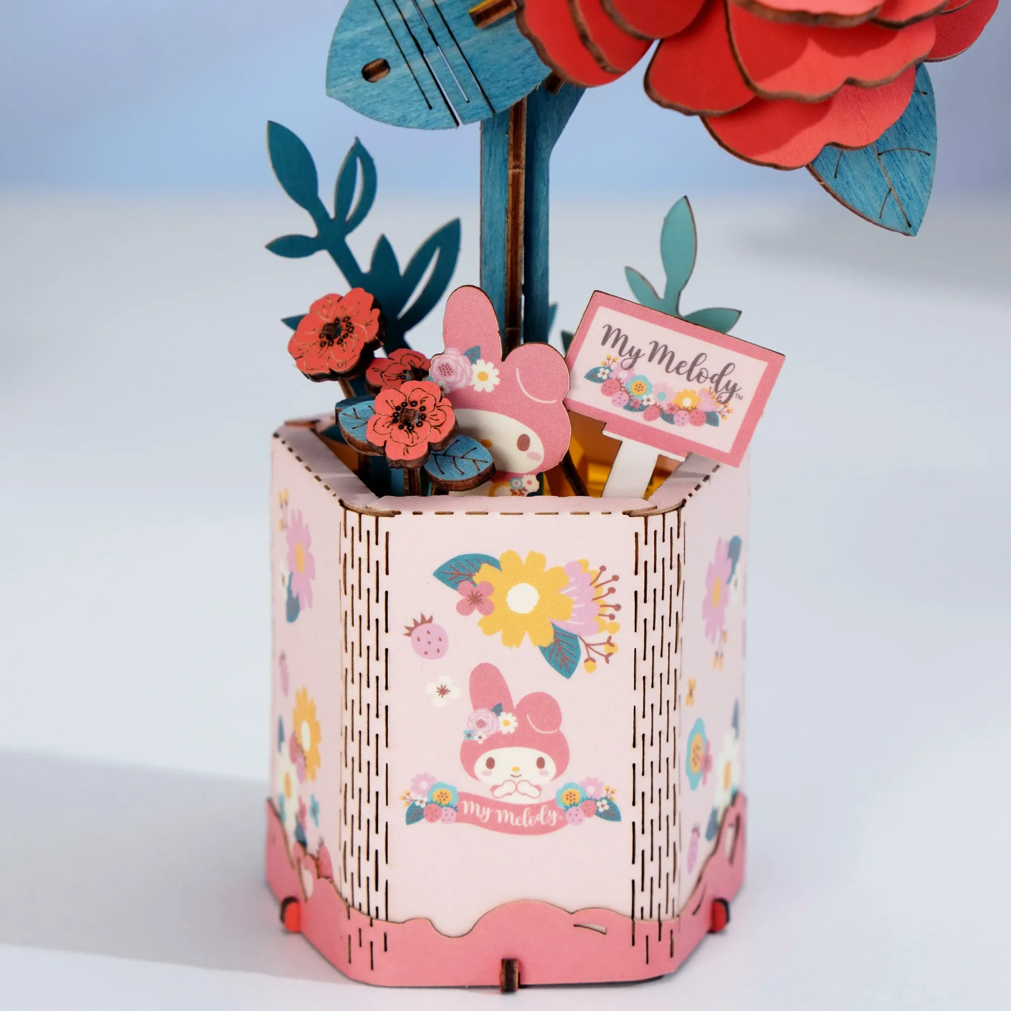 HANDS CRAFT My Melody Red Camellia 3D Wooden Puzzle