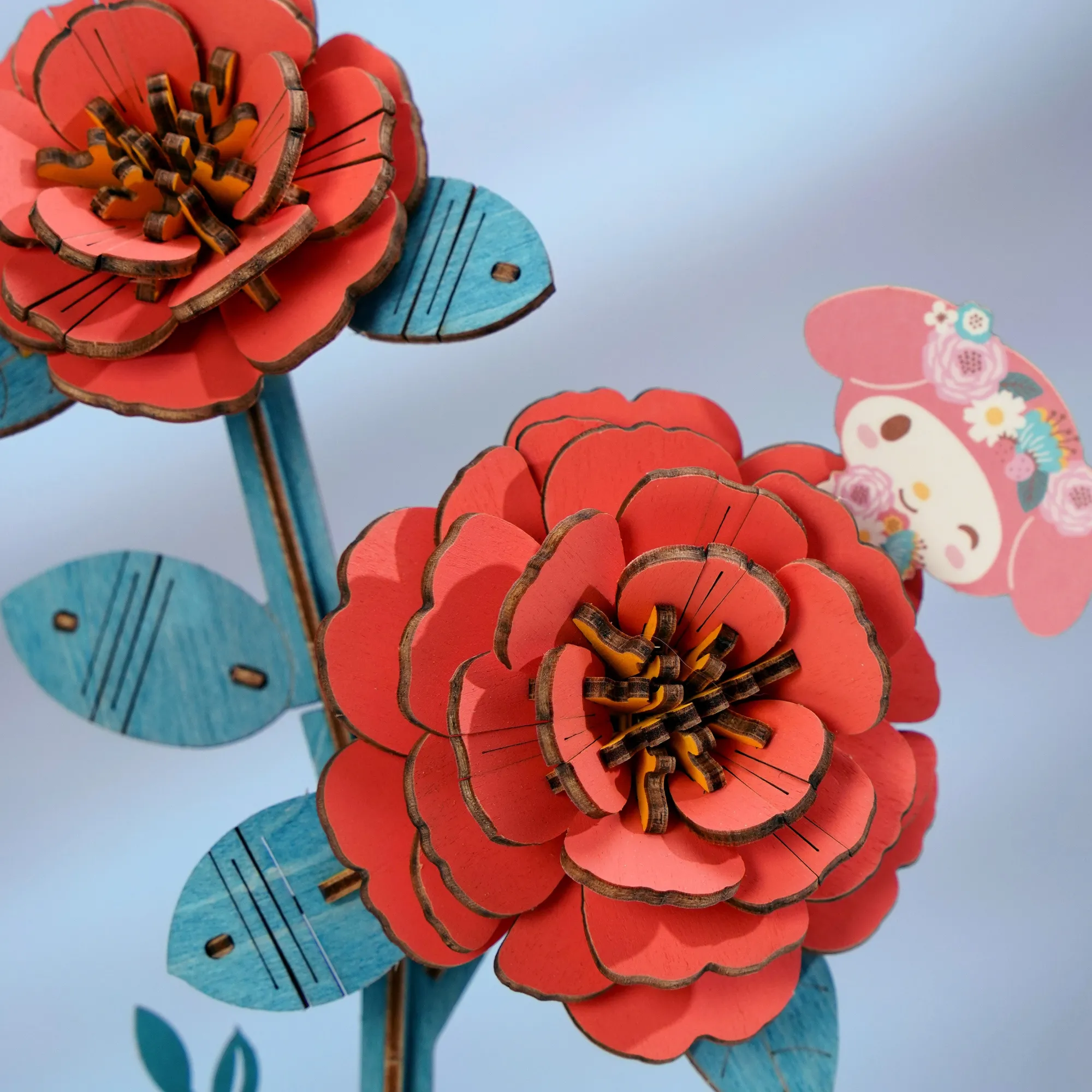HANDS CRAFT My Melody Red Camellia 3D Wooden Puzzle
