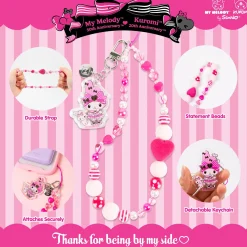 Hamee.com - Hamee US My Melody 50th Anniversary Beaded Charm Mobile Phone Wrist Strap