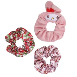 BIOWORLD My Melody x Strawberry Shortcake 3-pc Scrunchie Set