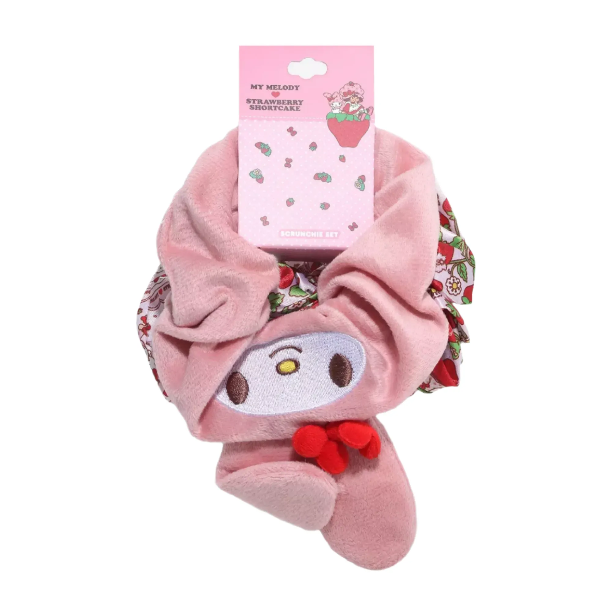 BIOWORLD My Melody x Strawberry Shortcake 3-pc Scrunchie Set