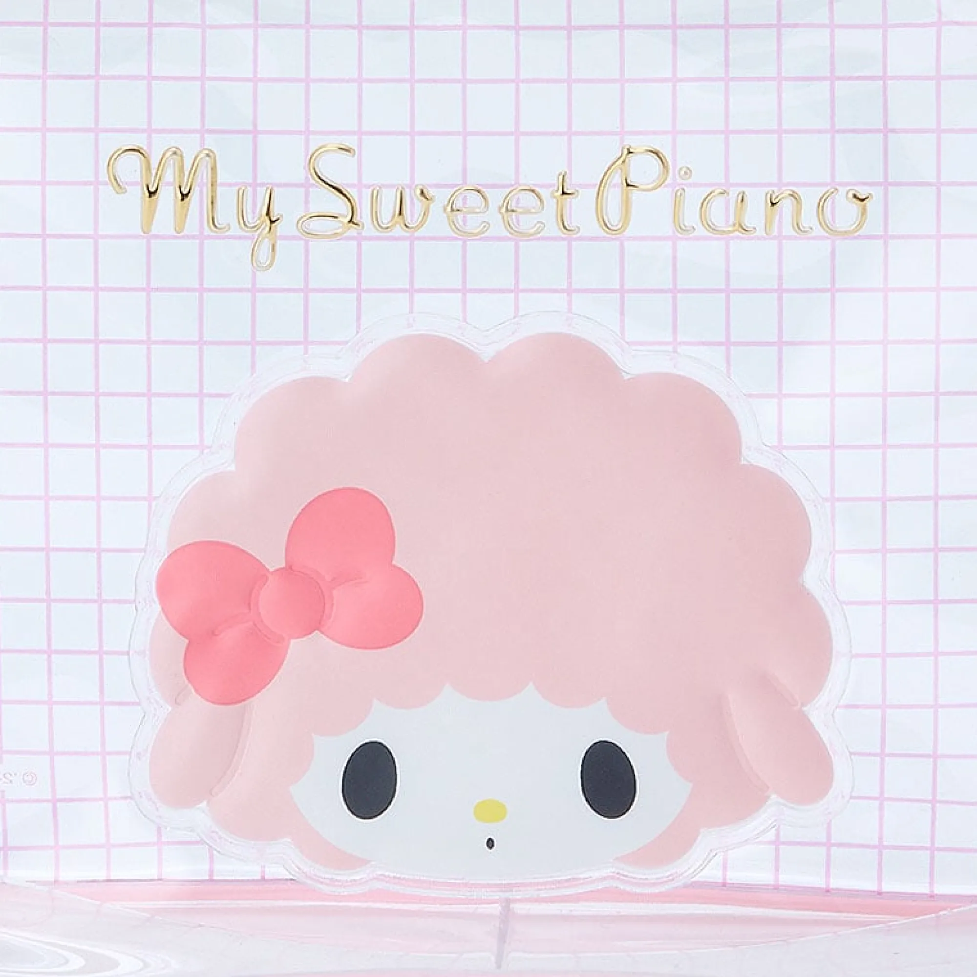 Japan Original My Sweet Piano Clear Grid Zipper Pouch
