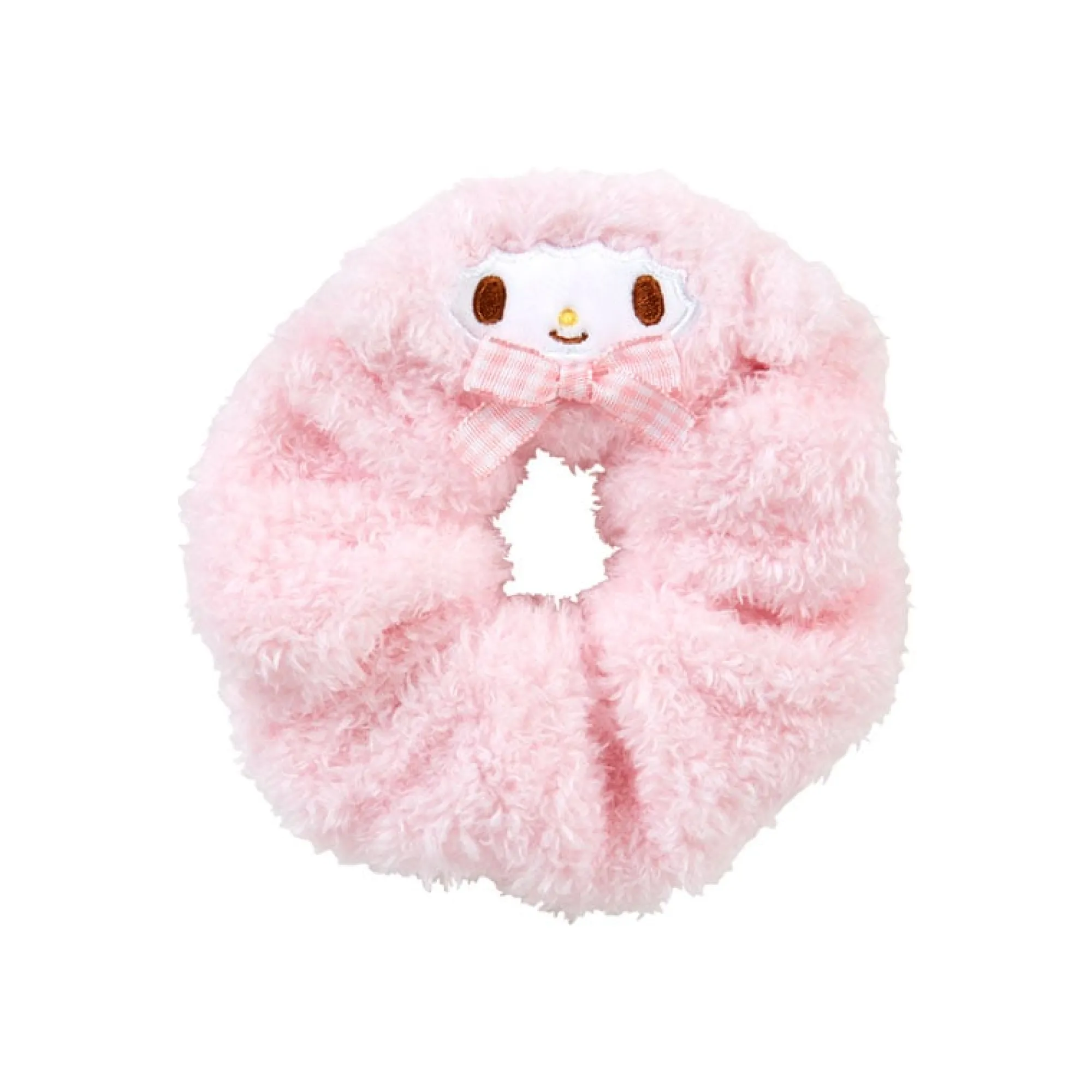 Japan Original My Sweet Piano Cozy Plush Scrunchie (Gingham Bow)