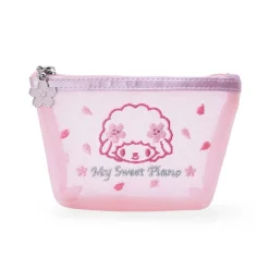 Japan Original My Sweet Piano Mesh Zipper Pouch (Pink Sakura Series)