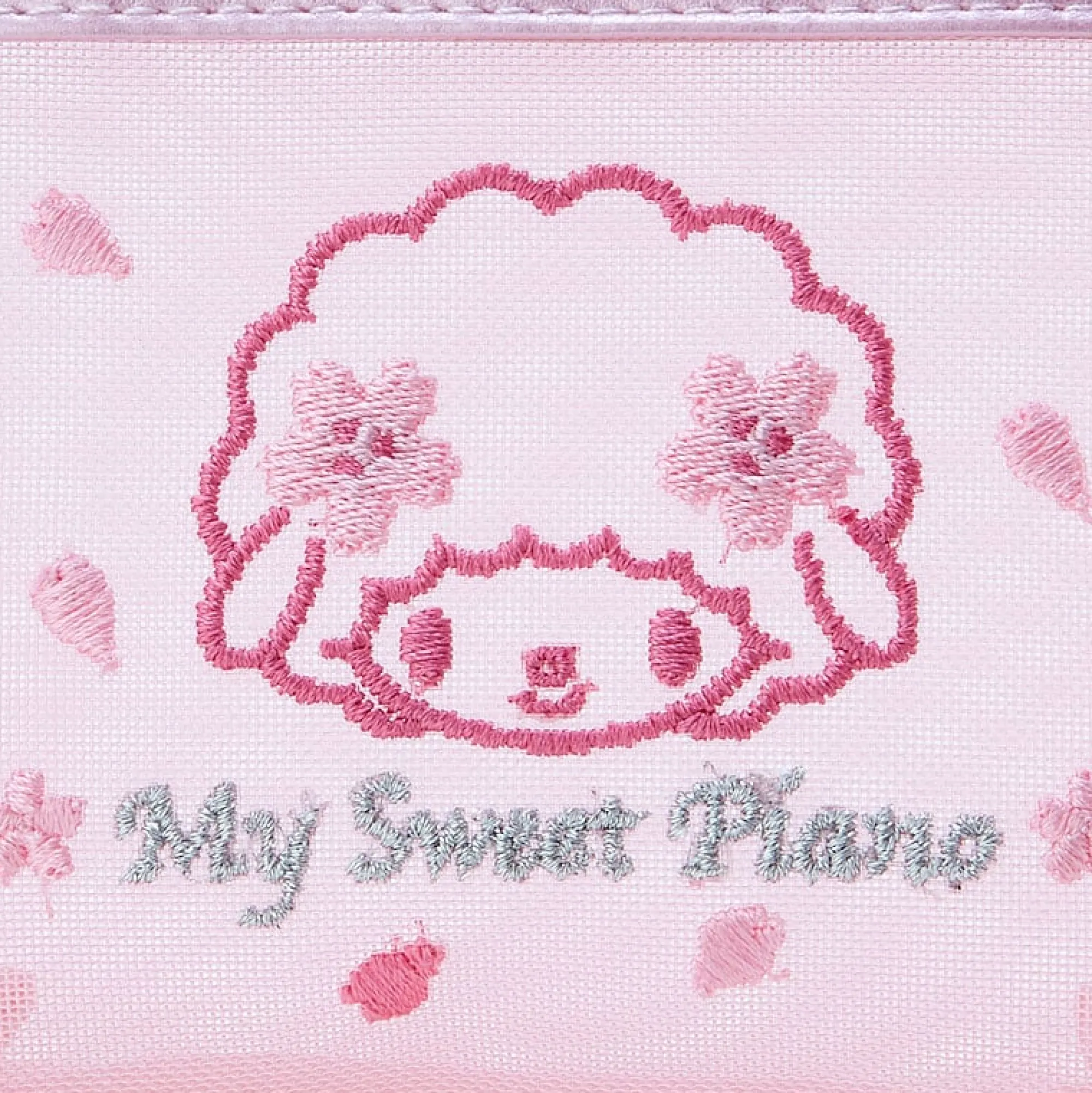 Japan Original My Sweet Piano Mesh Zipper Pouch (Pink Sakura Series)