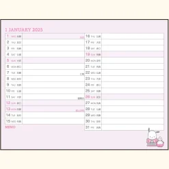 Japan Original Pochacco 2025 Desk Calendar