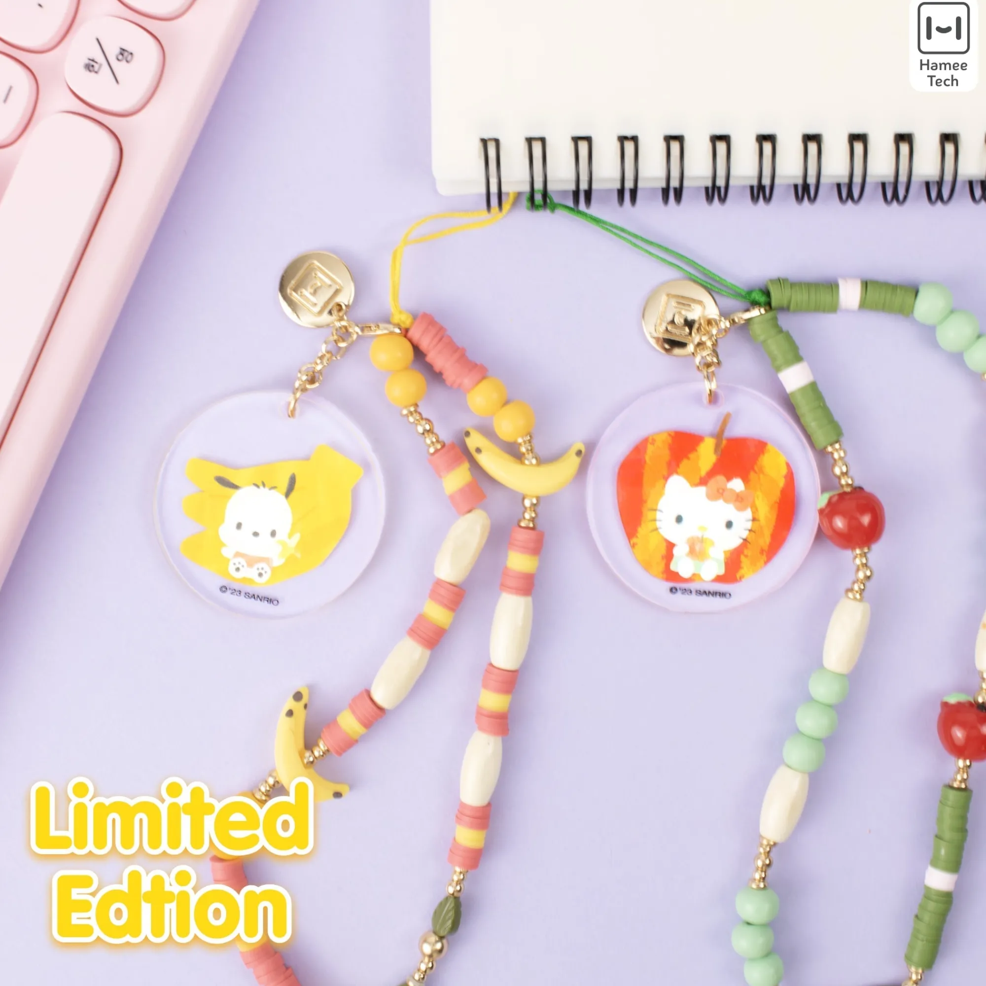 Hamee.com - Hamee US Pochacco Banana Beaded Charm Mobile Phone Wrist Strap