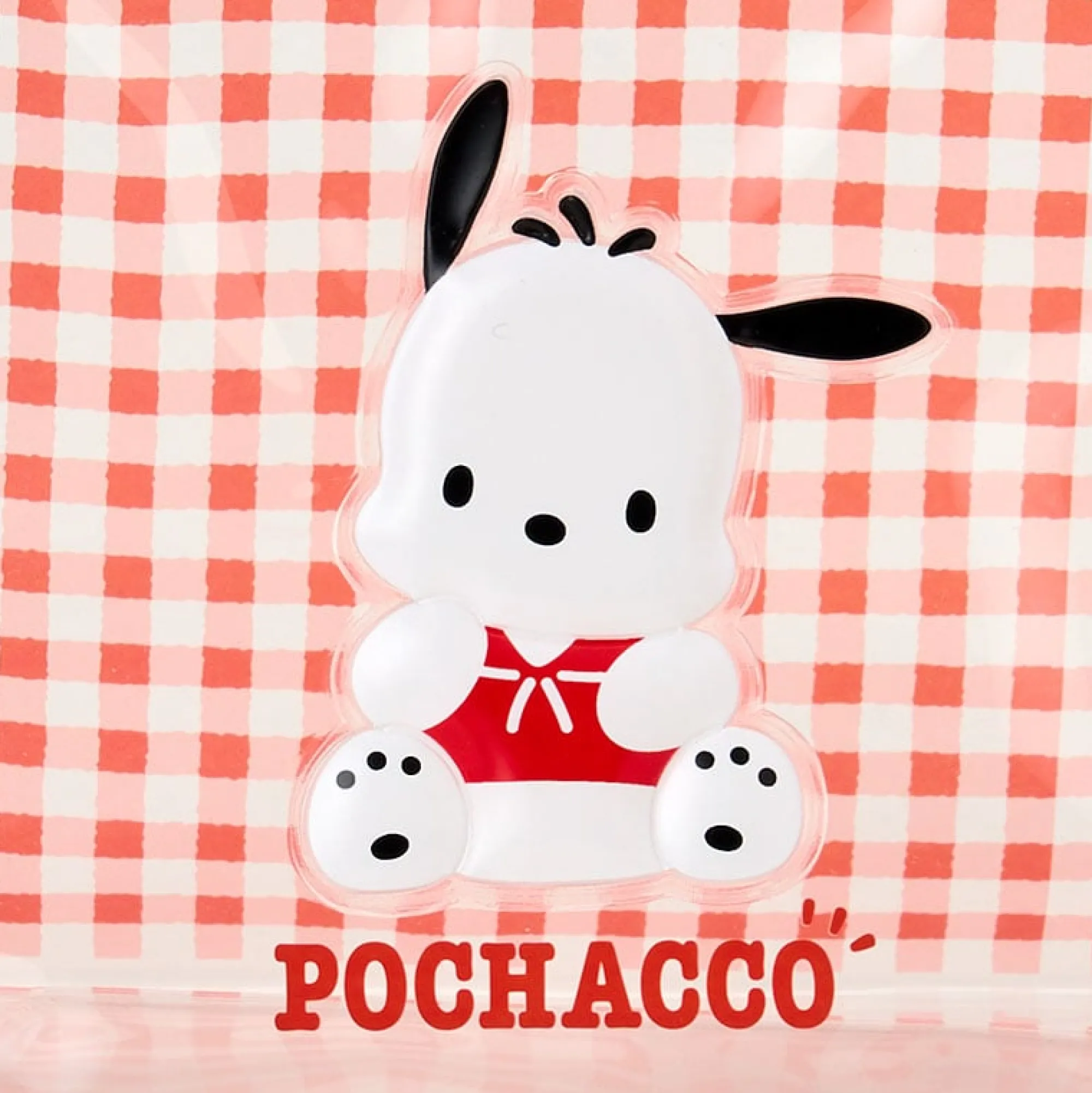 Japan Original Pochacco Clear Gingham Zipper Pouch