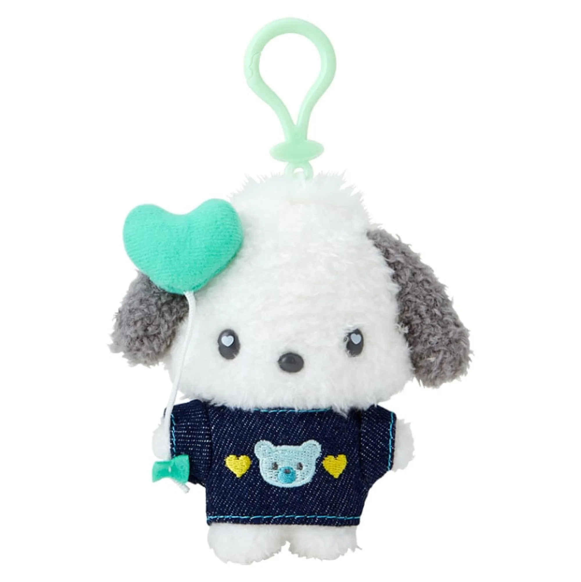 Japan Original Pochacco Keychain Mascot Clip (Denim Patch Series)