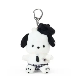 Japan Original Pochacco Plush Mascot Keychain (Silver Houndstooth Series)