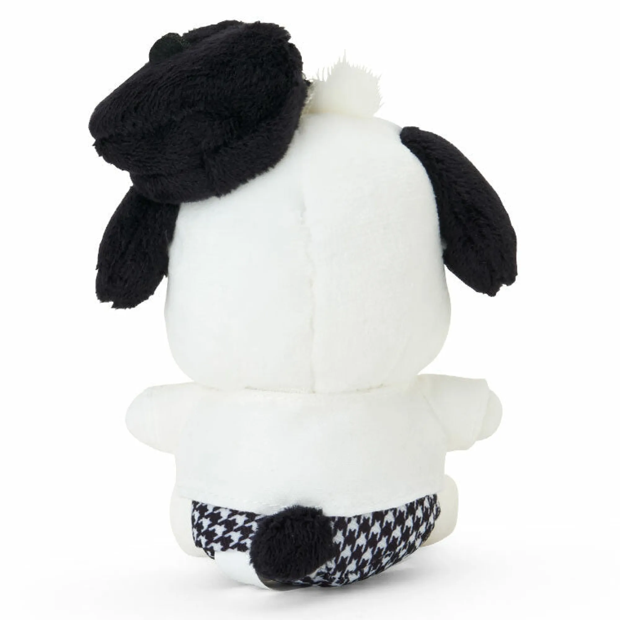 Japan Original Pochacco Plush Mascot Keychain (Silver Houndstooth Series)