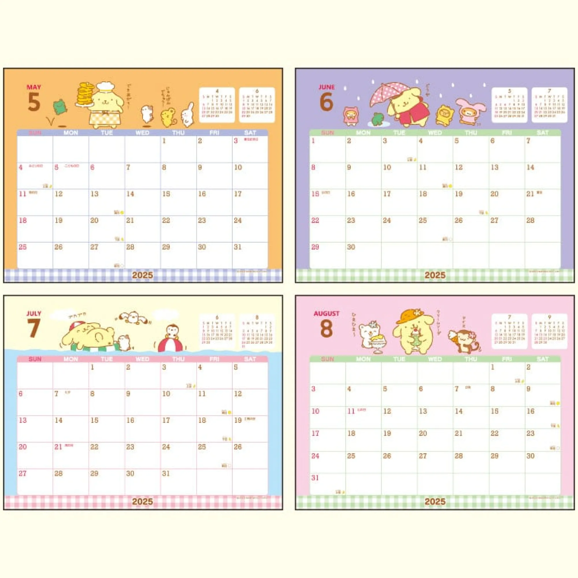 Japan Original Pompompurin 2025 Desk Calendar