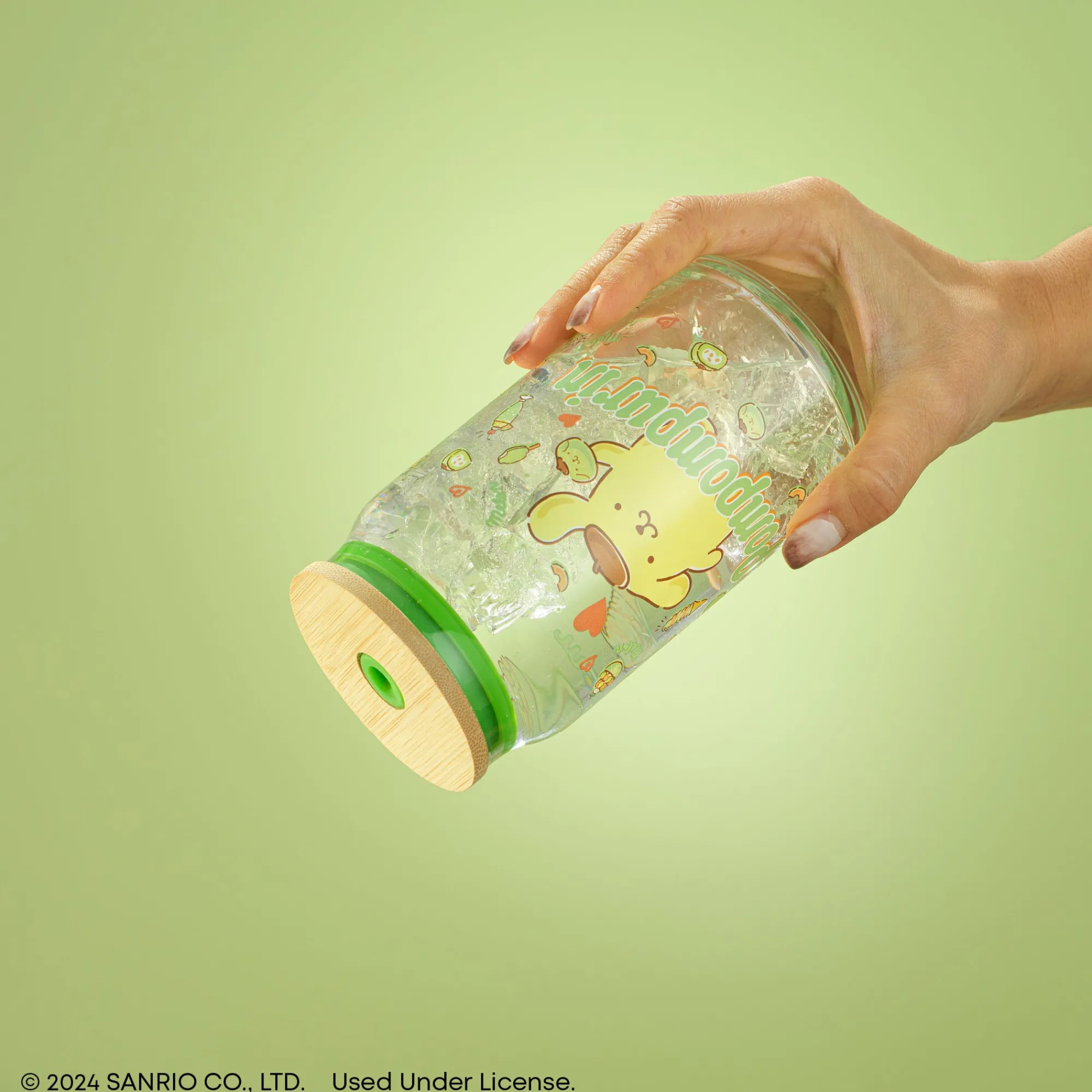 JoyJolt Pompompurin Favorite Flavor Lidded Glass Tumbler