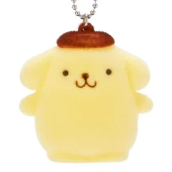 Japan Original Pompompurin Flocked Keychain Mascot