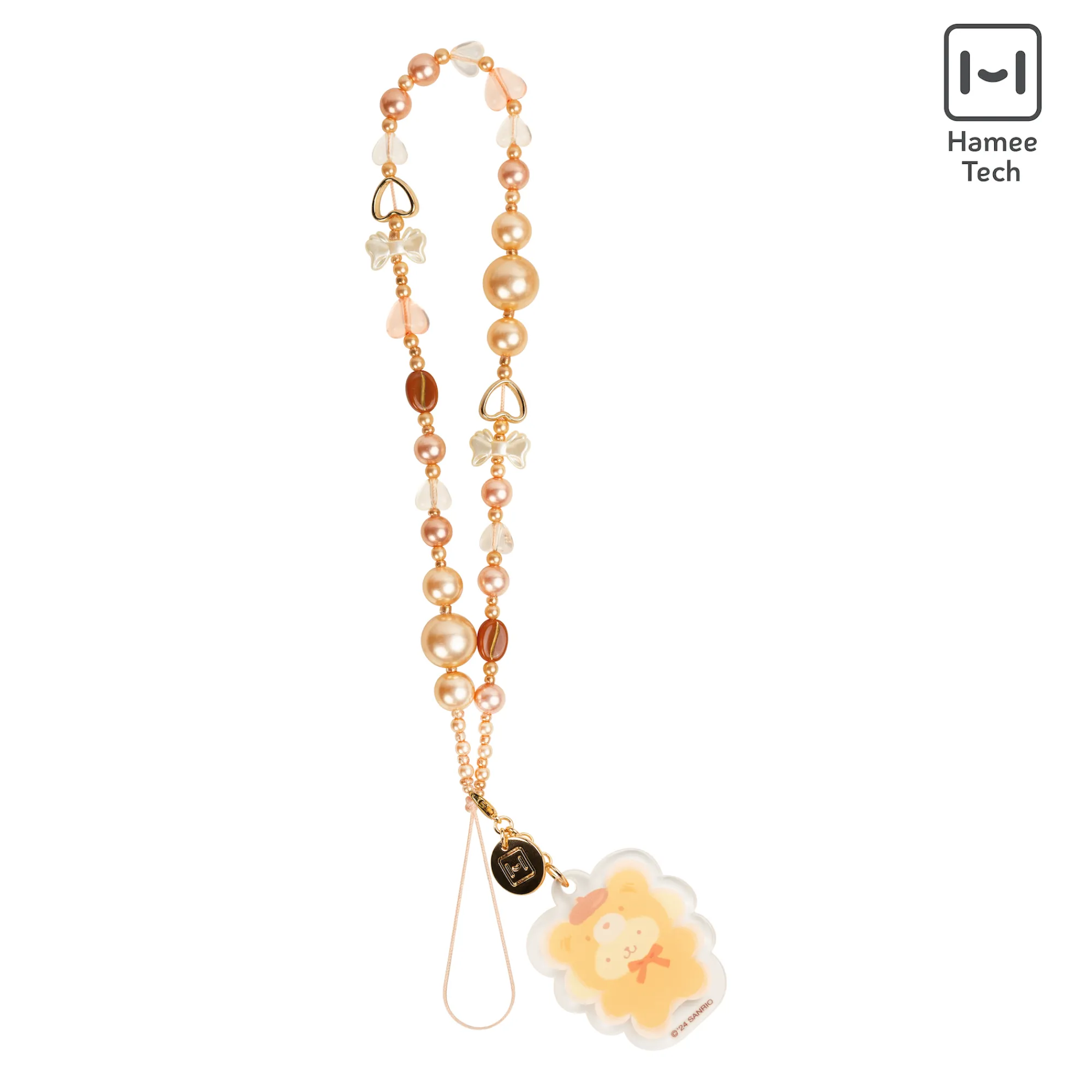 Hamee.com - Hamee US Pompompurin Latte Bear Beaded Charm Mobile Phone Wrist Strap