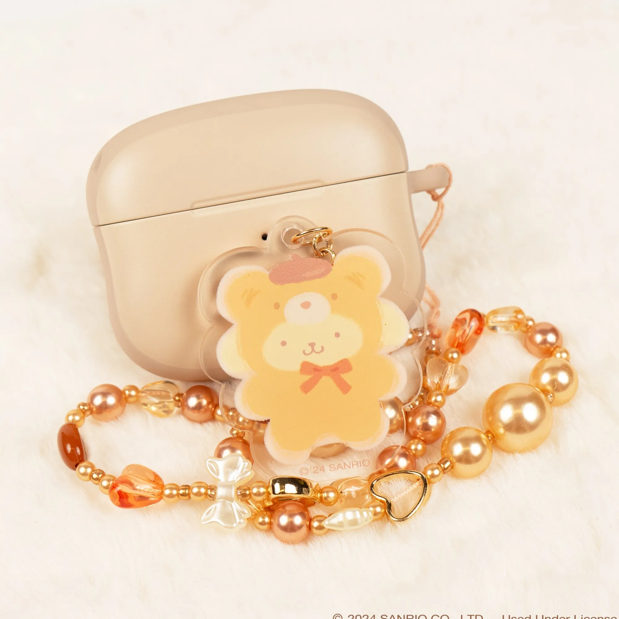 Hamee.com - Hamee US Pompompurin Latte Bear Beaded Charm Mobile Phone Wrist Strap