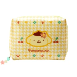 Japan Original Pompompurin Zipper Pouch (Floral Houndstooth Series)