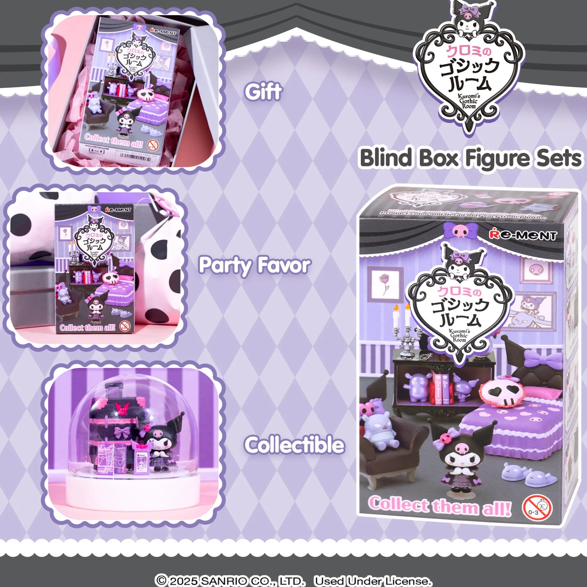 Hamee.com - Hamee US Re-Ment Kuromi's Gothic Room Blind Box Figure Set