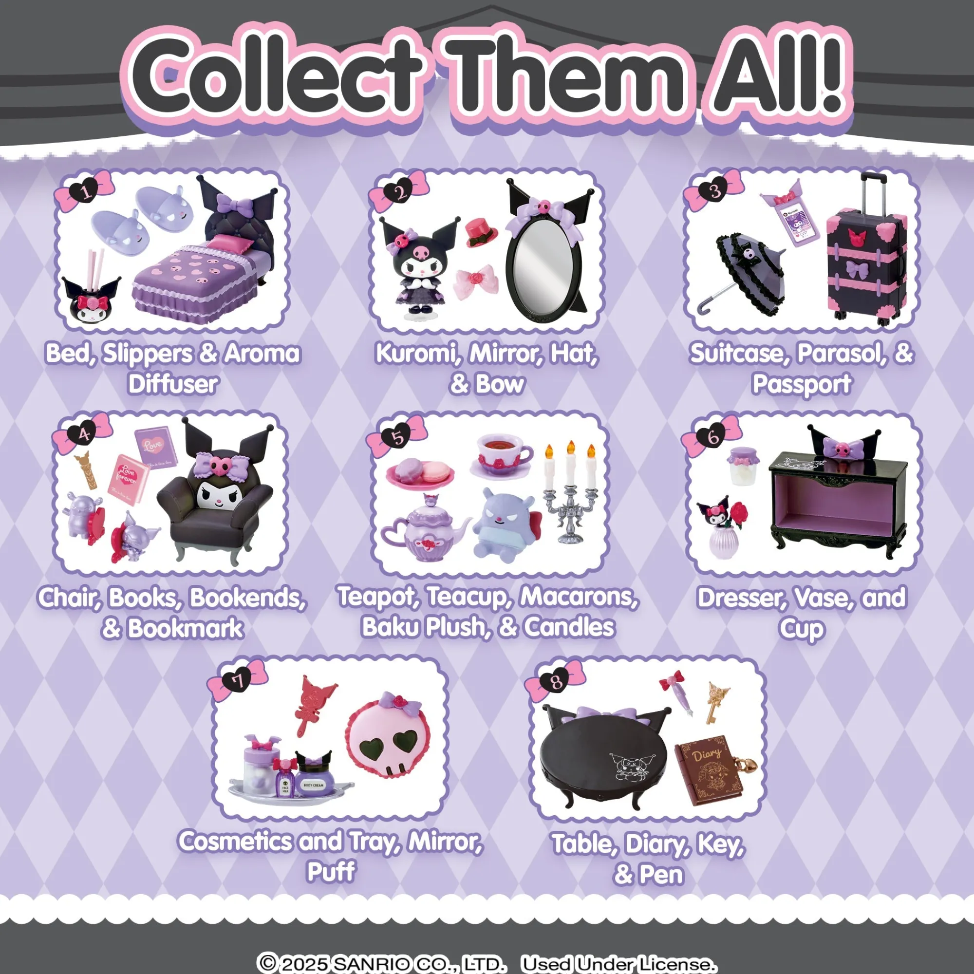 Hamee.com - Hamee US Re-Ment Kuromi's Gothic Room Blind Box Figure Set