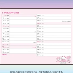 Japan Original Sanrio Characters 2025 Desk Calendar