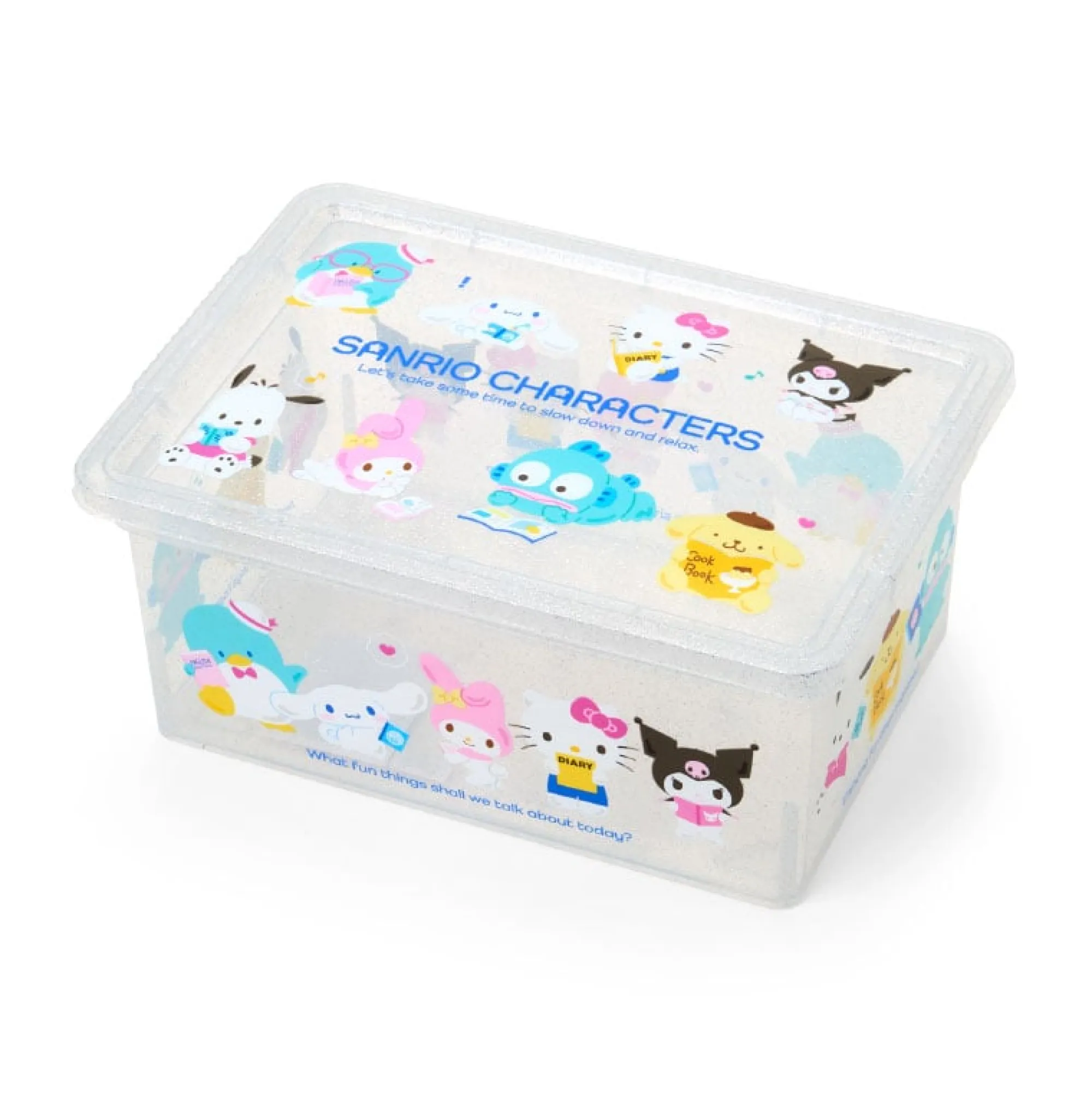 Japan Original Sanrio Characters Clear Glitter Storage Bin (S)