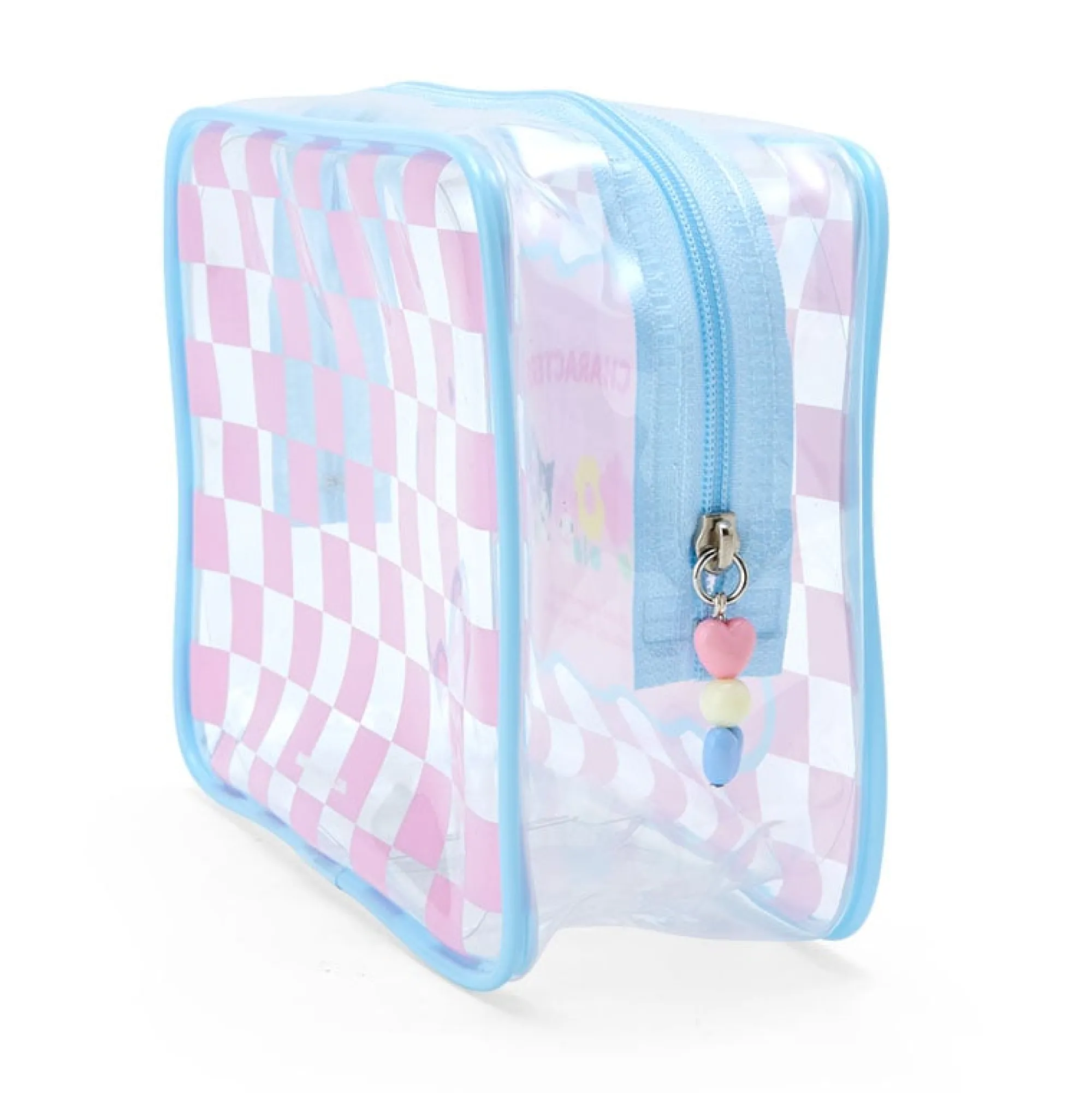 Japan Original Sanrio Characters Clear Zipper Pouch (Pastel Check Series)