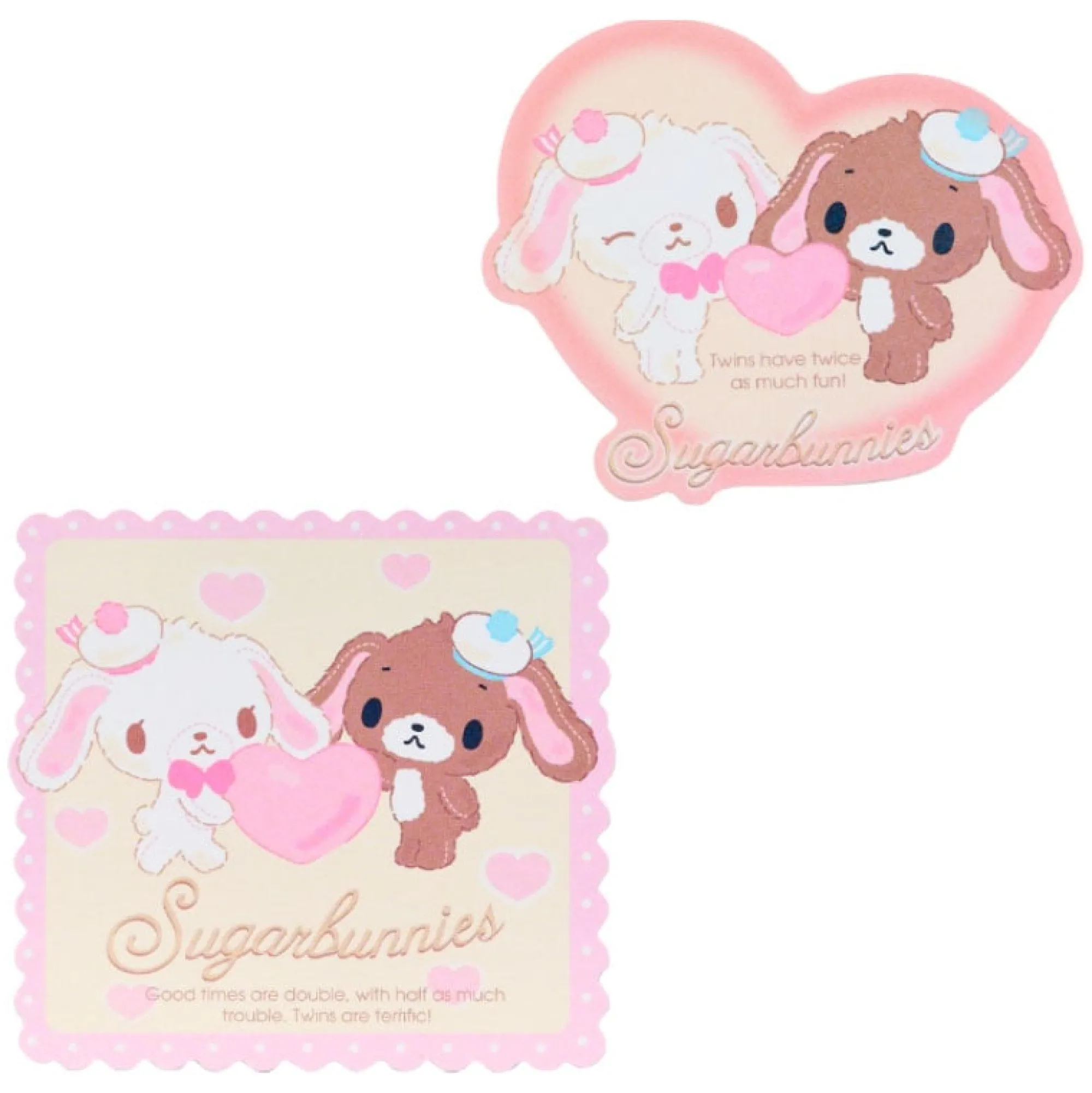 Japan Original Sugarbunnies 16-pc Sticker Pack (Heisei Fluffy Heart Series)