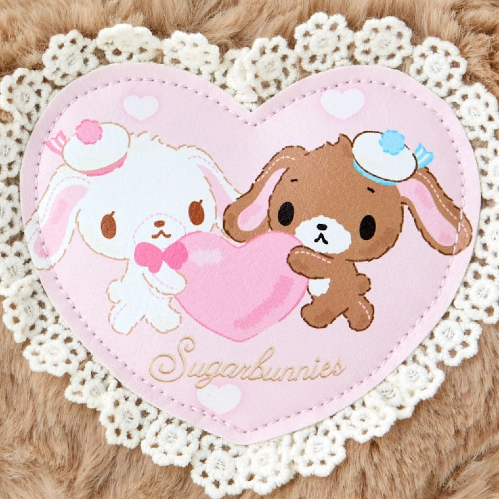 Japan Original Sugarbunnies Plush Zipper Pouch (Heisei Fluffy Heart Series)