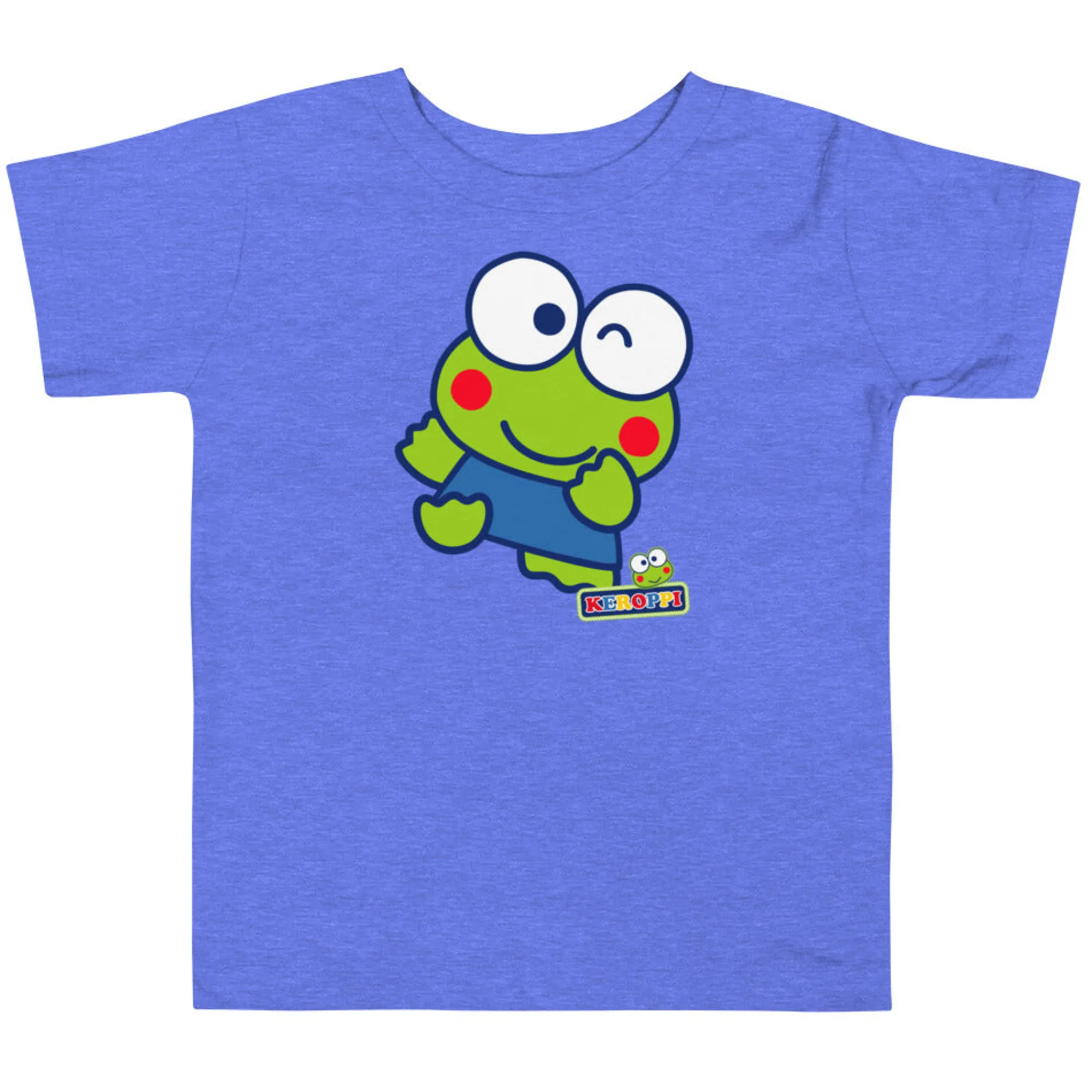 Kids Printful Toddler Keroppi Primary Logo T-Shirt (Blue)