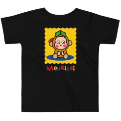 Kids Printful Toddler Monkichi Primary Logo T-Shirt (Black)
