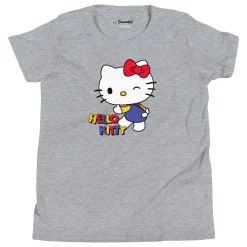 Printful Youth Hello Kitty Primary Logo T-Shirt (Heather Gray)