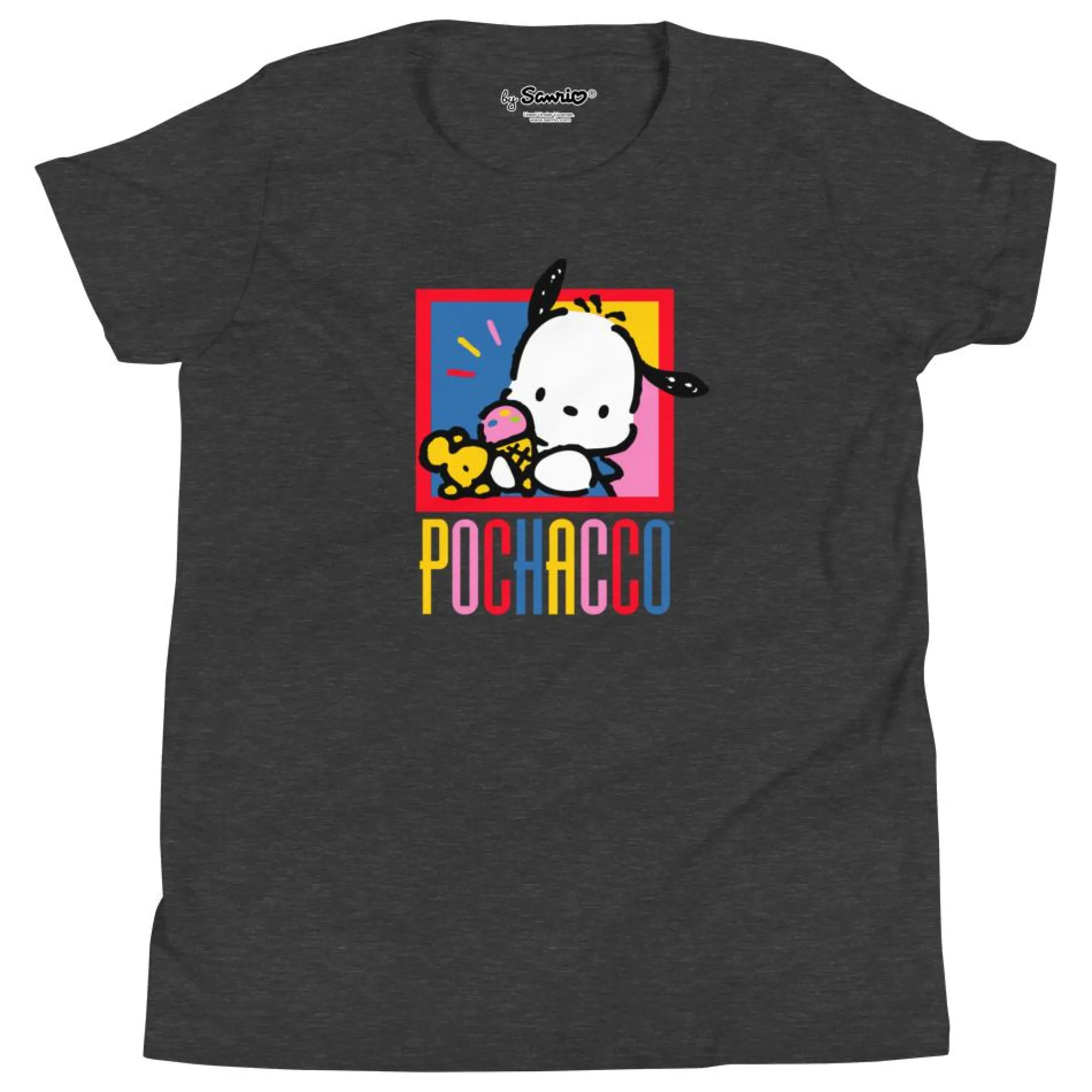 Printful Youth Pochacco Primary Logo T-Shirt (Black)